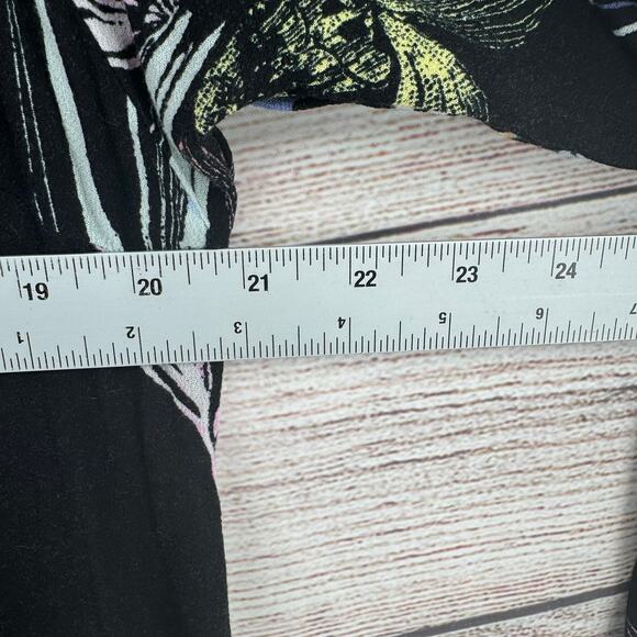 Free People Cold Shoulder Floral Blouse Women's Small Black Asymmetrical Straps - Picture 7 of 8